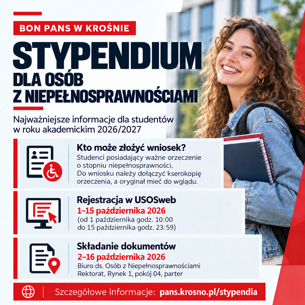 Stypendium dla osób z niepełnosprawnościami – PANS w Krośnie