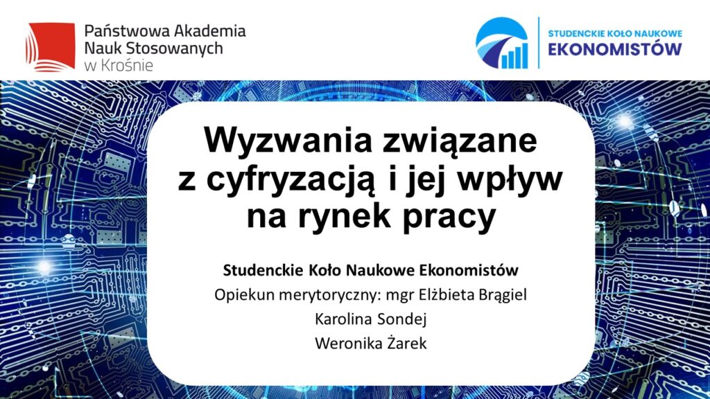 Slajd tytułowy studentek Karoliny i Weroniki