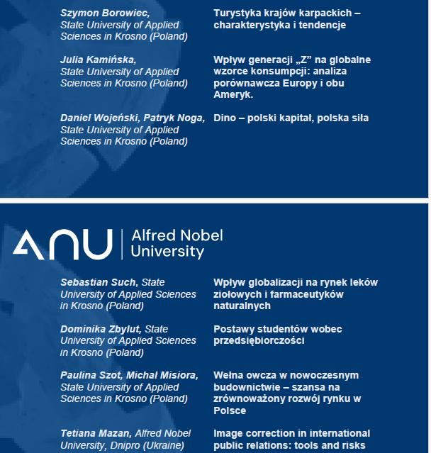 Lista osób, i tematów które referowały z koła Ekonomistów