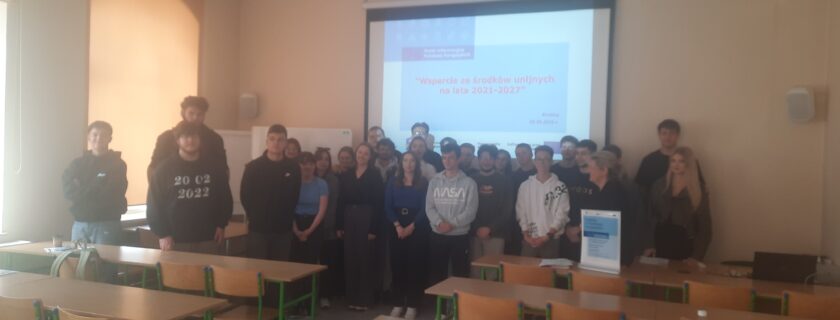 Spotkanie studentów II roku z ekspertką ds. funduszy unijnych z Lokalnego Punktu Informacyjnego Funduszy Europejskich w Krośnie