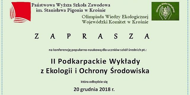 II Podkarpackie Wykłady z Ekologii i Ochrony Środowiska