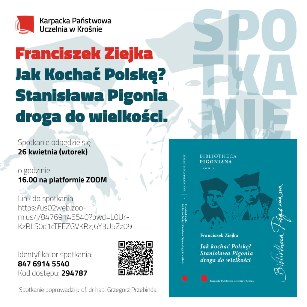 Jak kochać Polskę? Stanisława Pigonia droga do wielkości – plakat spotkania 